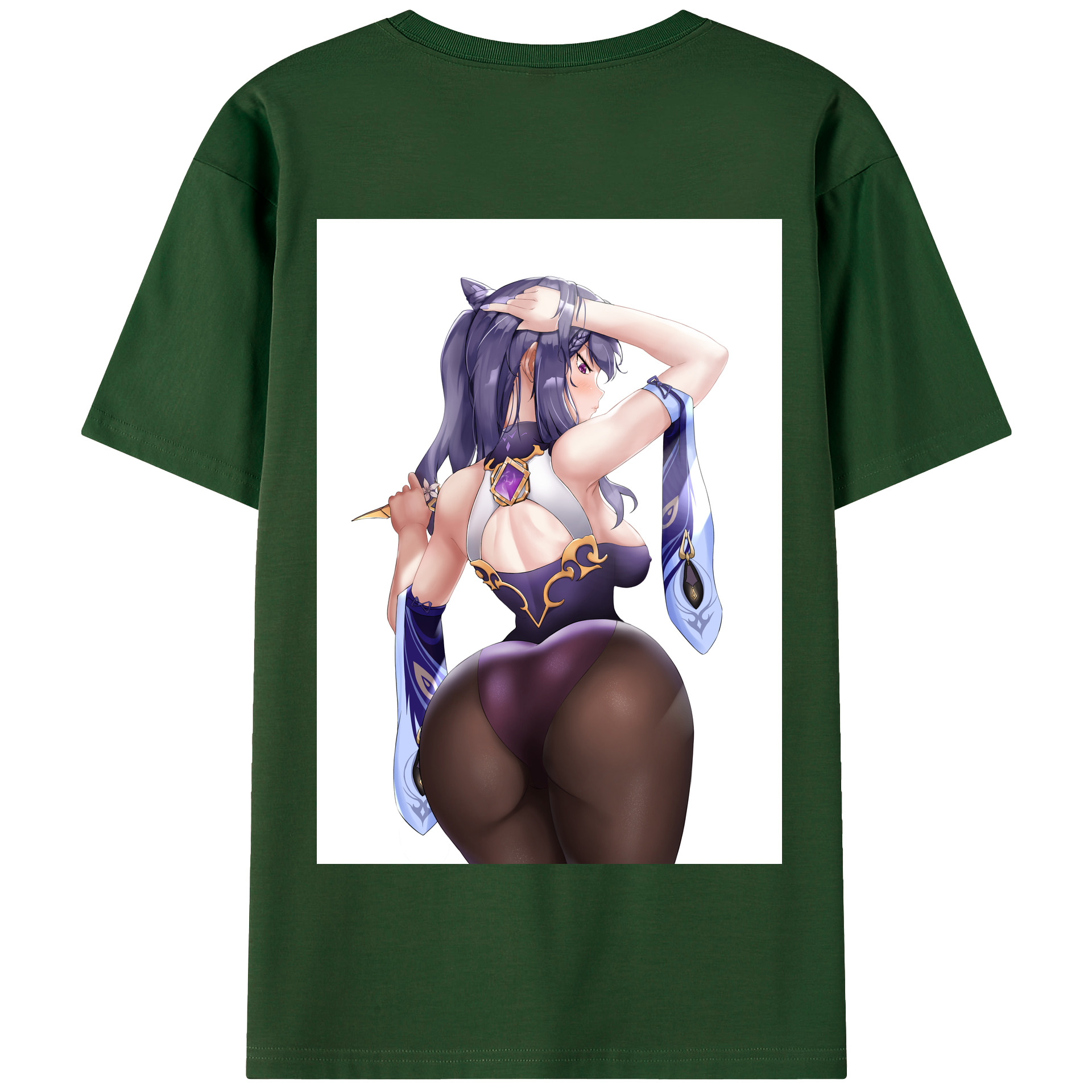 げんし神 刻晴 こくせい genshin Kokusei 綿100％半袖Tシャツ（背面プリント）